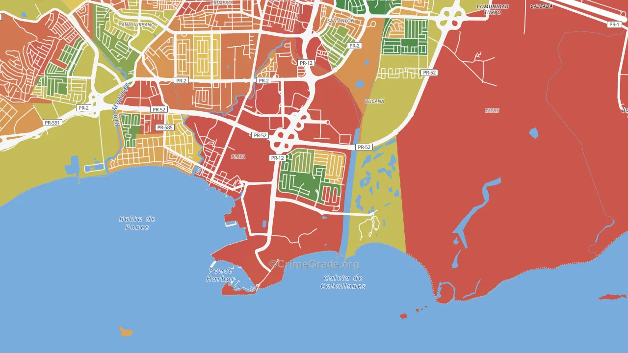 Villa del Carmen, Ponce, PR Map of Burglary Rates