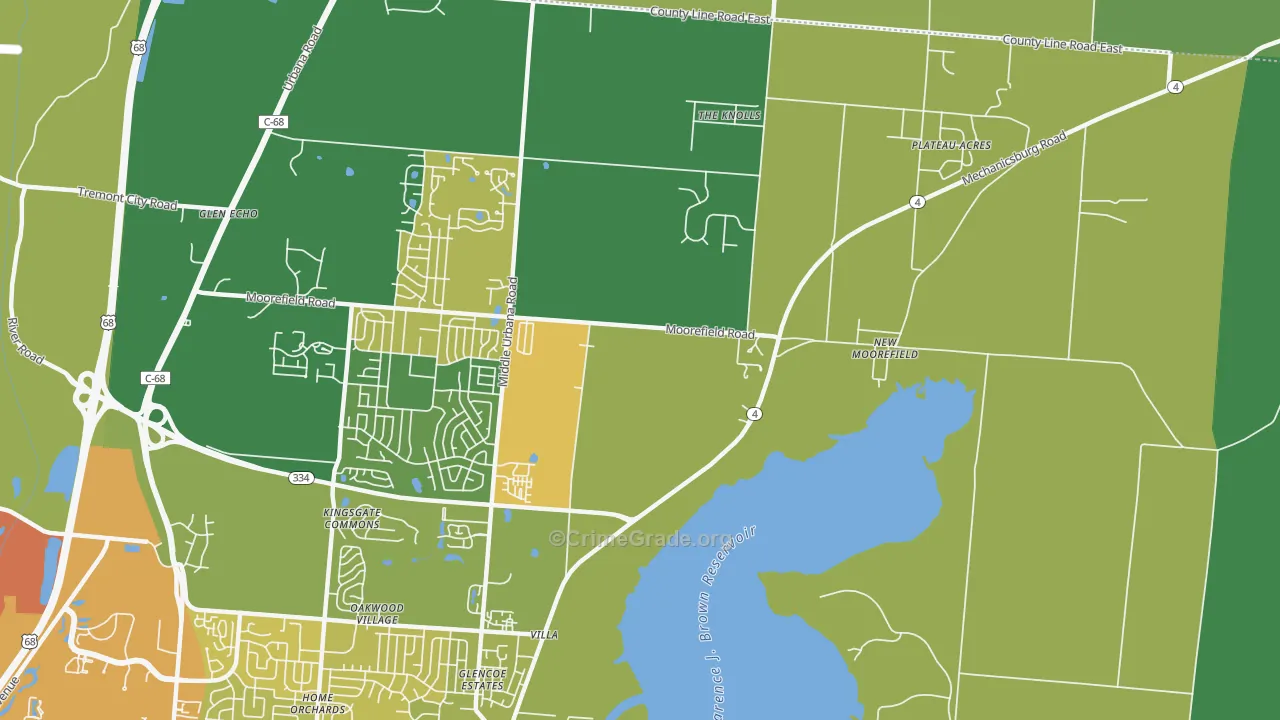 Villa, OH Map of Burglary Rates