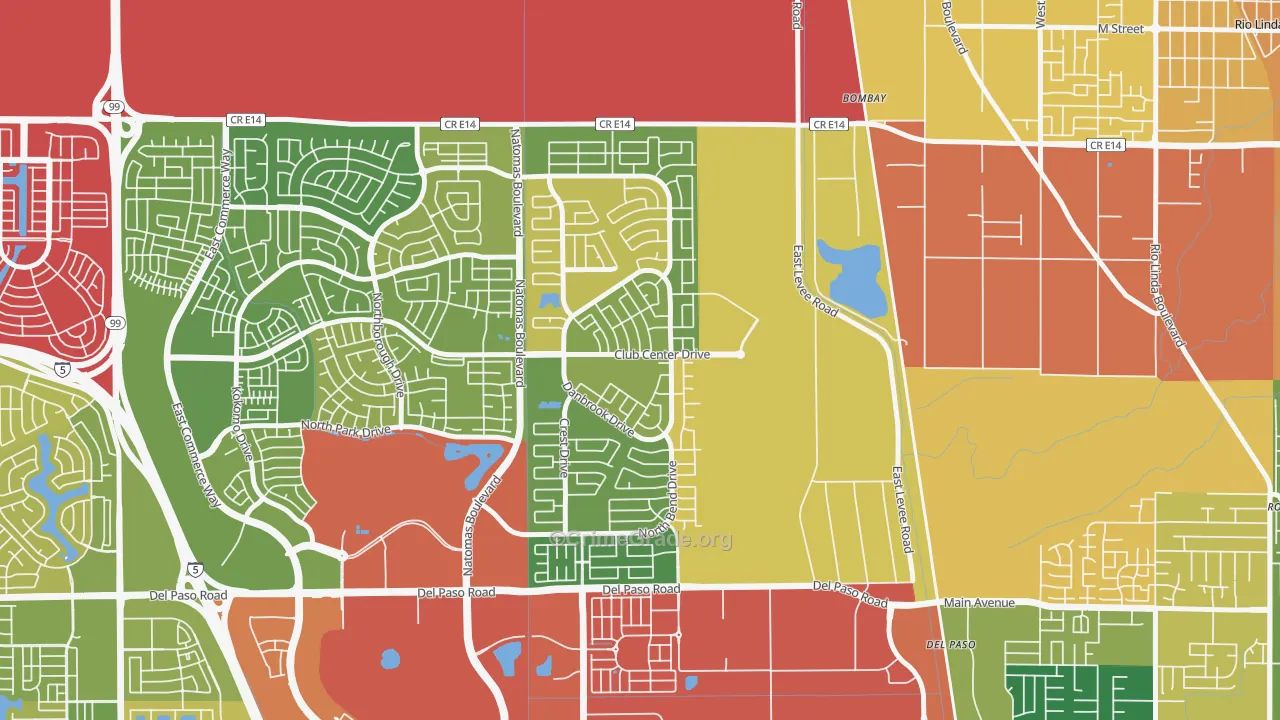 Village 12, Sacramento, CA Map of Burglary Rates