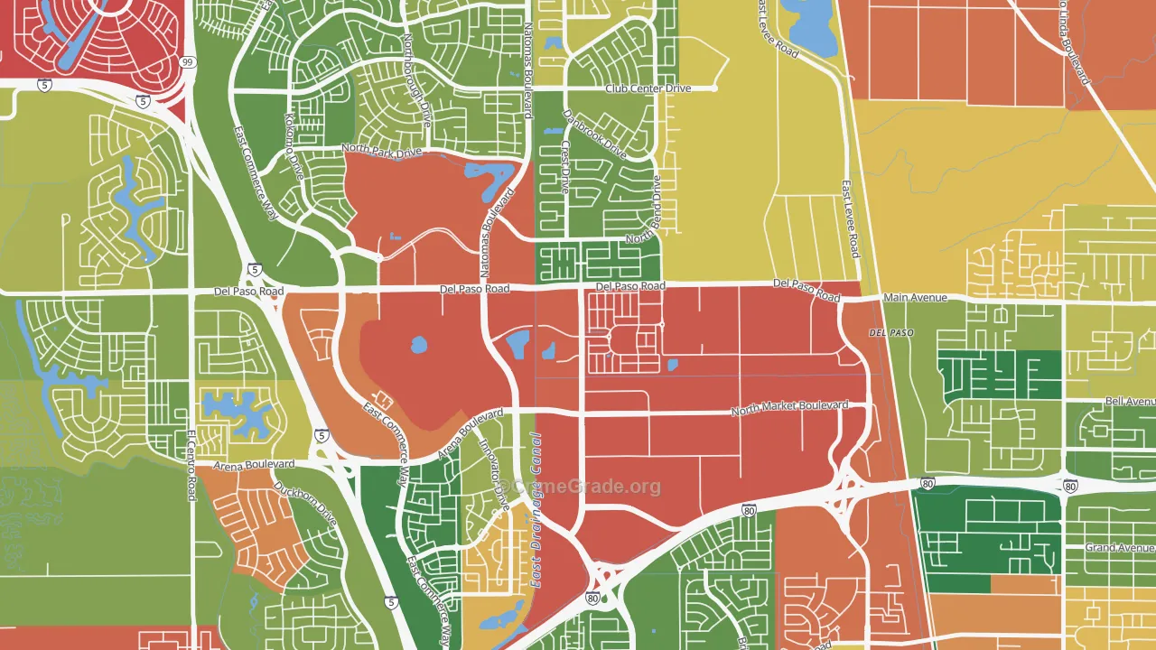 Village 5, Sacramento, CA Map of Burglary Rates