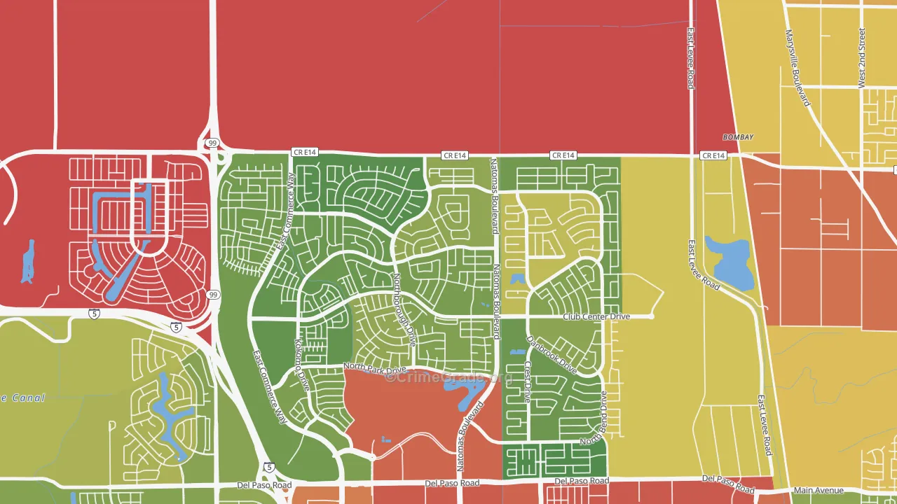 Village 9, Sacramento, CA Map of Burglary Rates