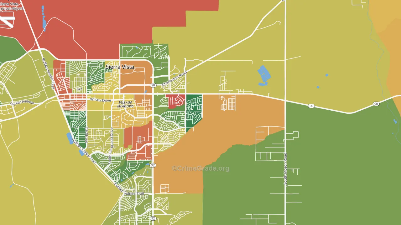 Village Meadows, AZ Map of Burglary Rates