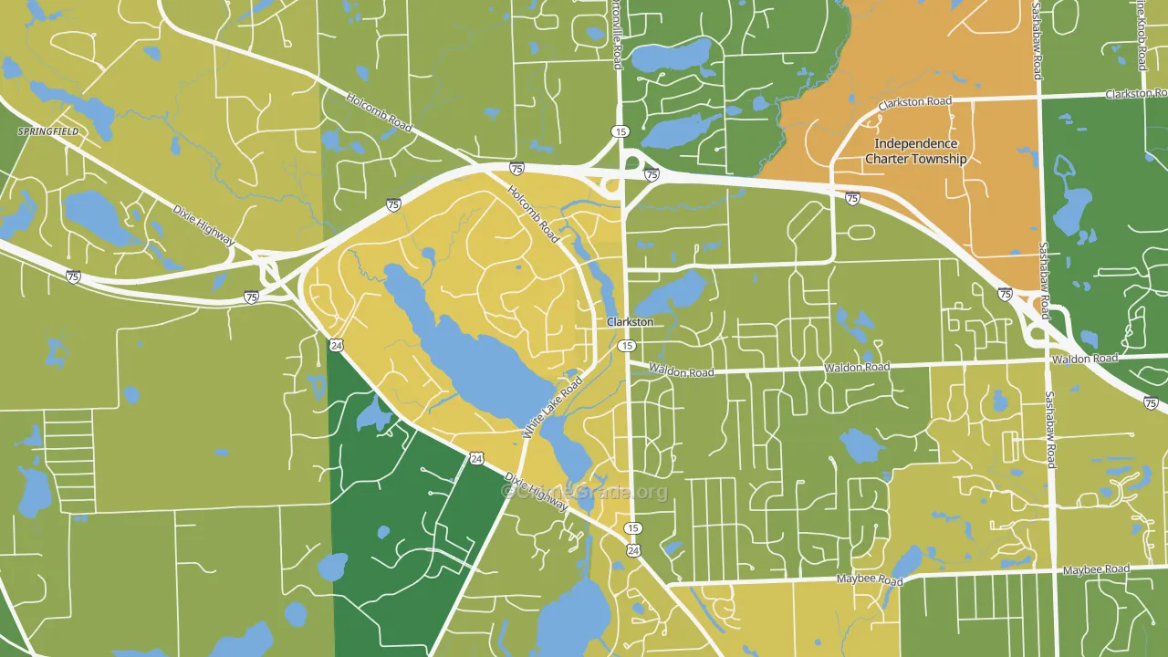 Village of Clarkston, MI Map of Burglary Rates