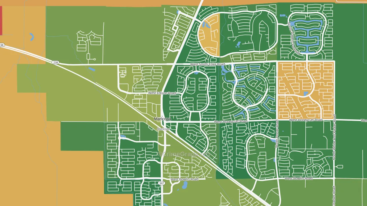 Villages at Rancho El Dorado, Silver Bell, AZ Map of Burglary Rates