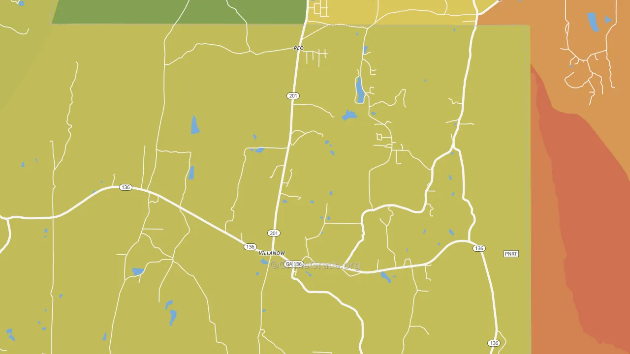 Villanow, GA Map of Burglary Rates