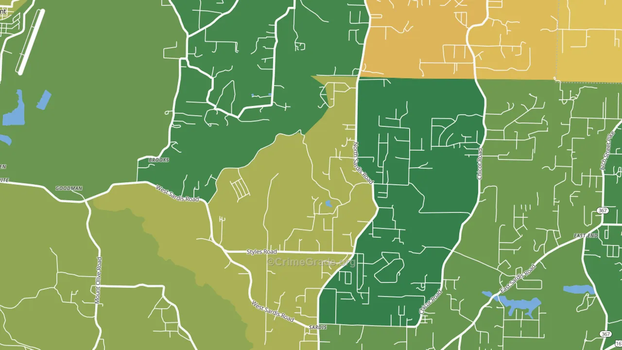 Vimy Ridge, AR Map of Burglary Rates