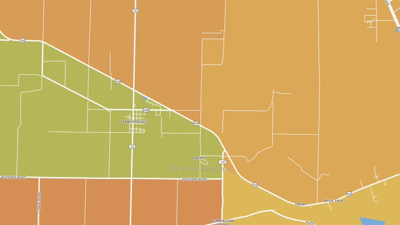 Vincent, AR Map of Burglary Rates