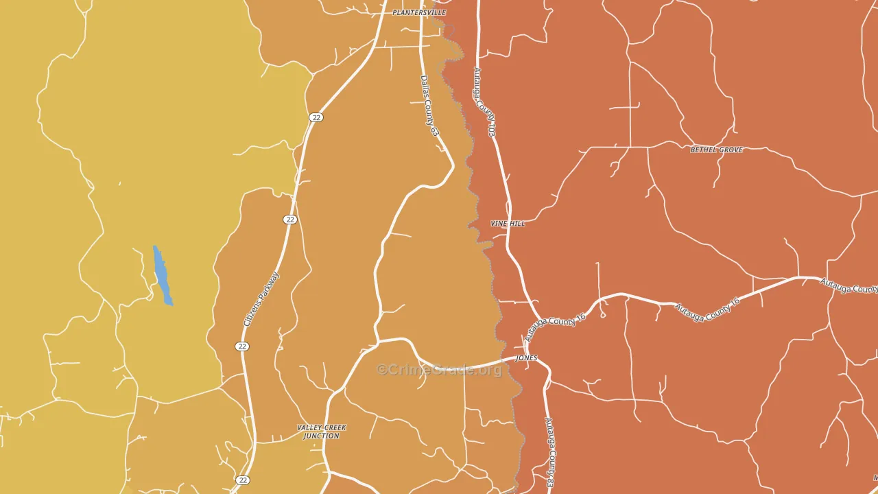 Vine Hill, AL Map of Burglary Rates