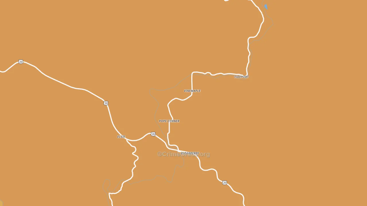 Vinemaple, OR Map of Burglary Rates