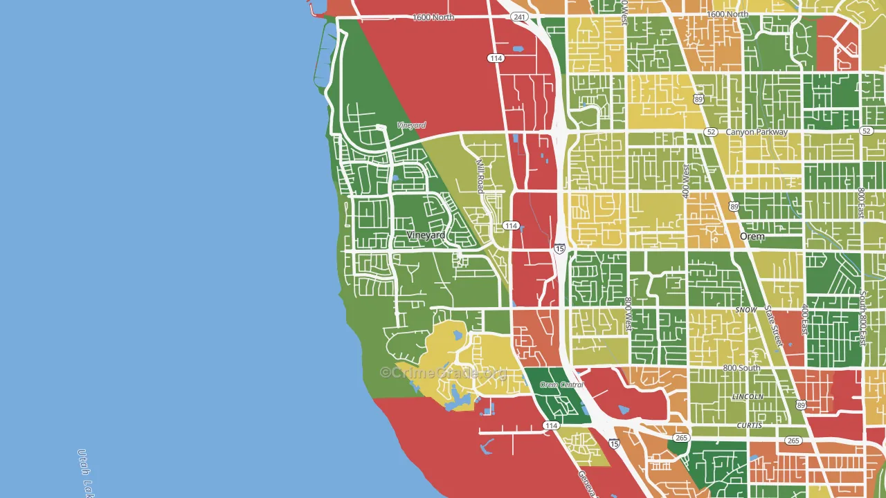 Vineyard, UT Map of Burglary Rates
