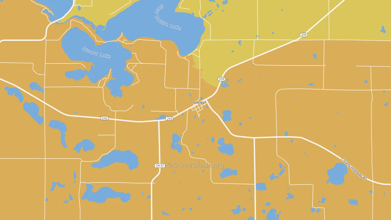Vining, MN Map of Burglary Rates