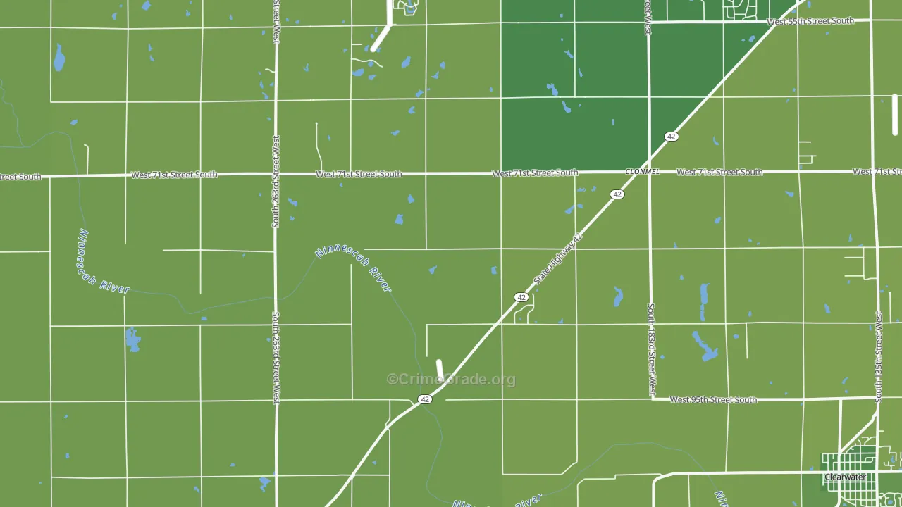 Viola, KS Map of Burglary Rates