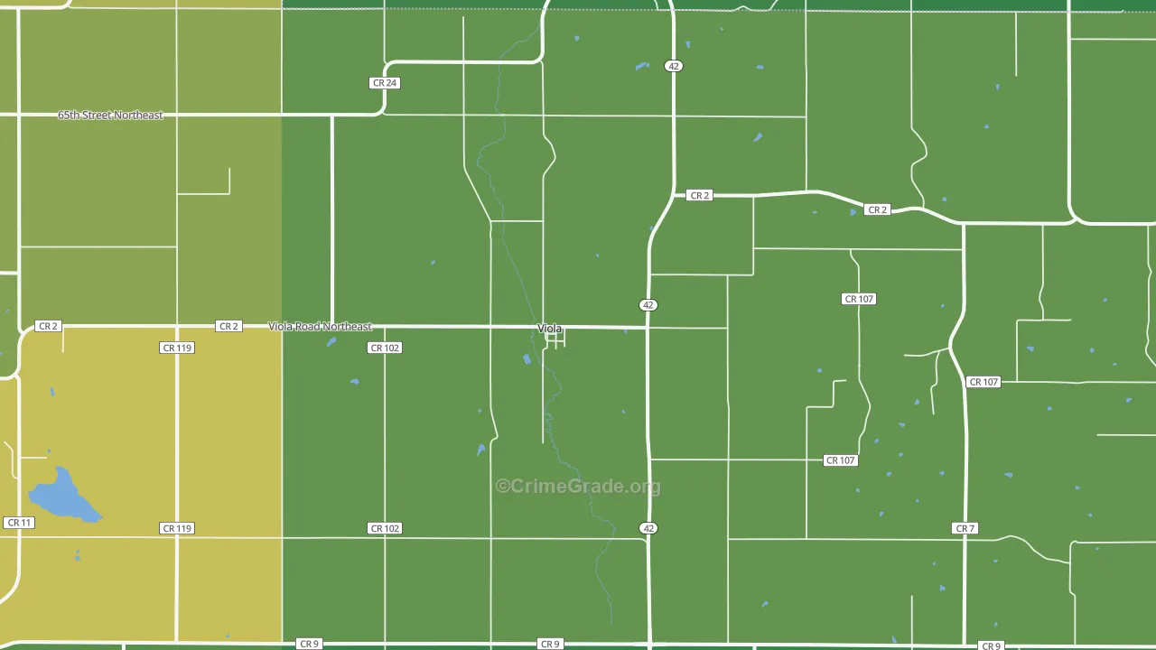Viola, MN Map of Burglary Rates