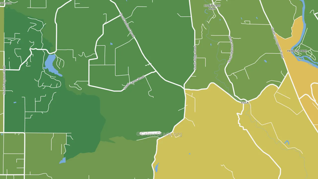 Viola, OR Map of Burglary Rates
