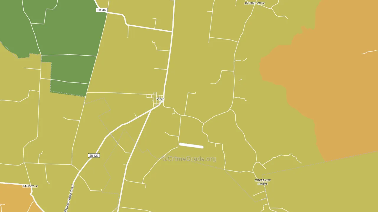 Viola, TN Map of Burglary Rates