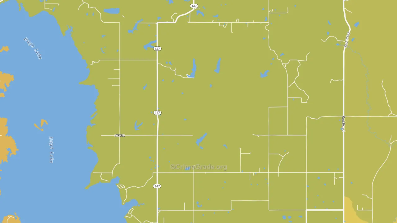 Virgil, OK Map of Burglary Rates