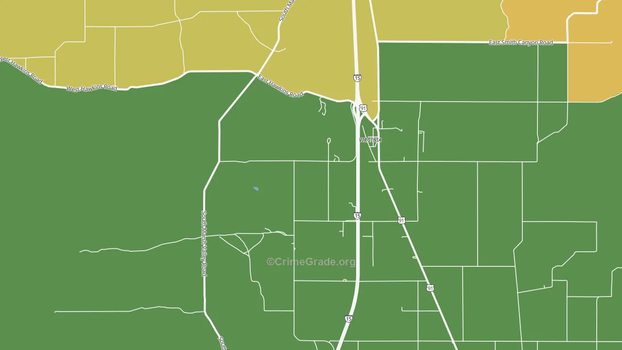 Virginia, ID Map of Burglary Rates