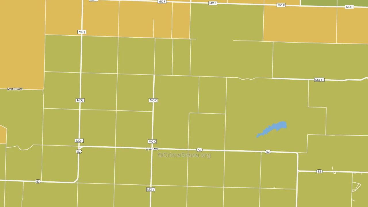 Virginia, MO Map of Burglary Rates