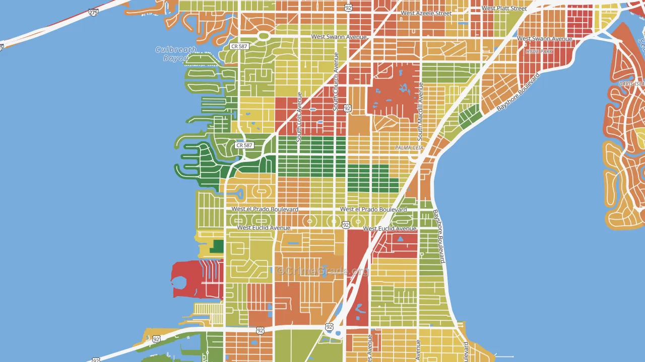 Virginia Park, Tampa, FL Map of Burglary Rates