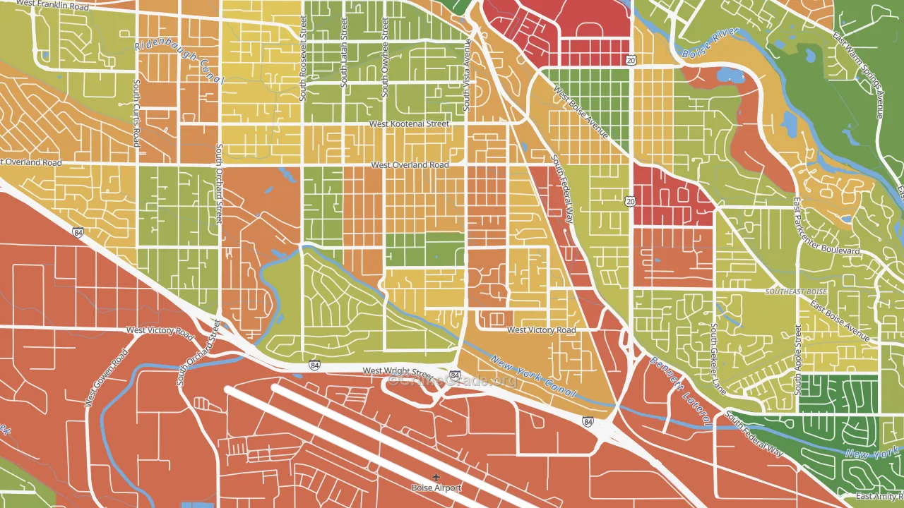 Vista, Boise, ID Map of Burglary Rates