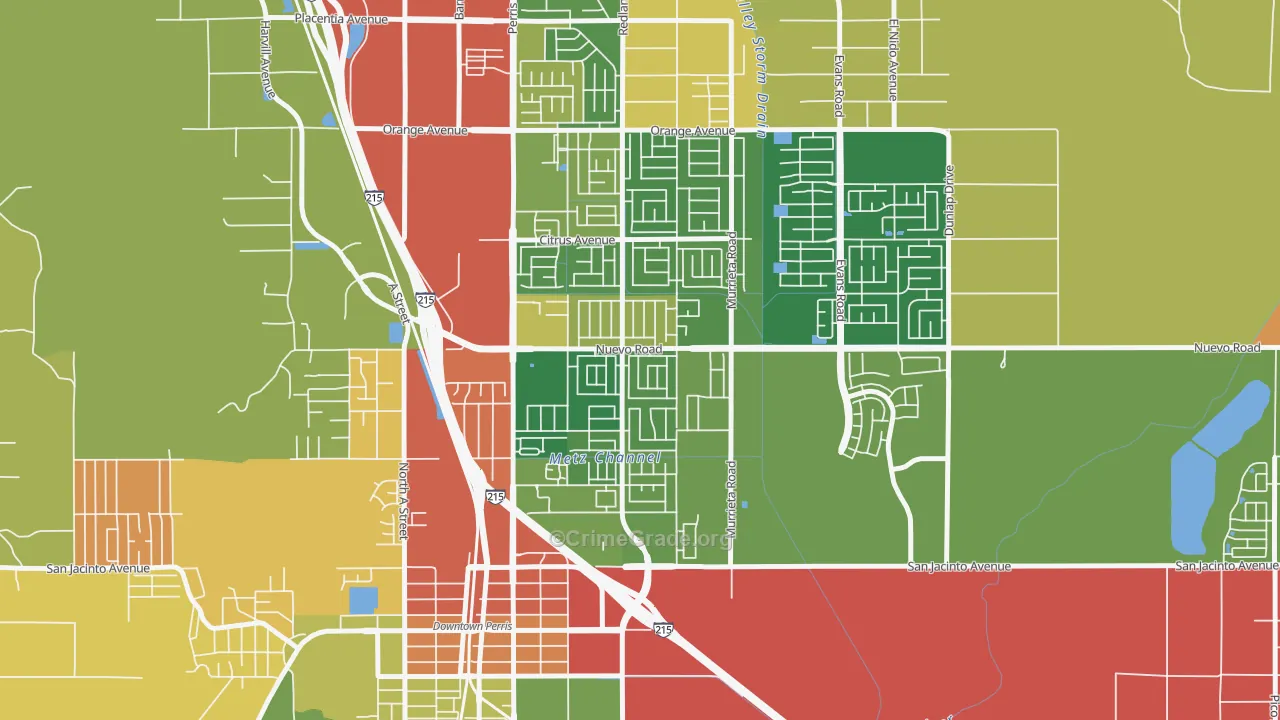 Vista Creek, Perris, CA Map of Burglary Rates