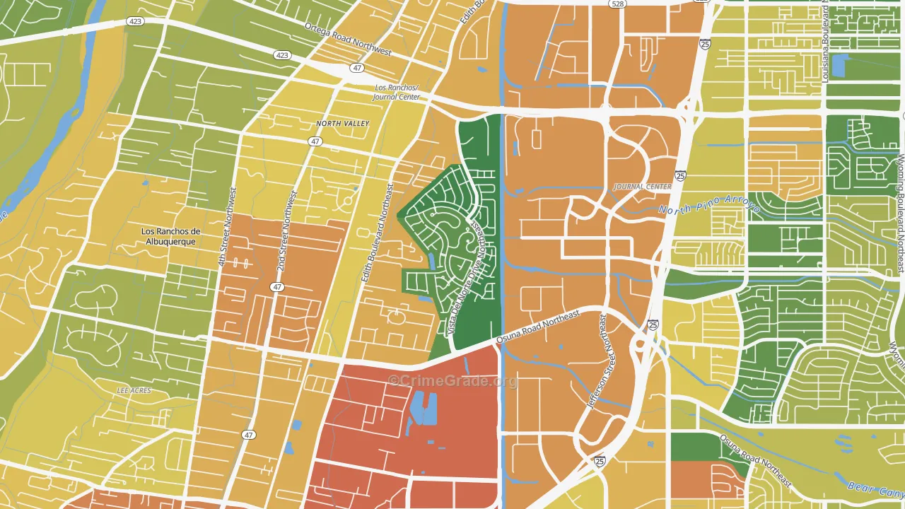 Vista del Norte, Albuquerque, NM Map of Burglary Rates