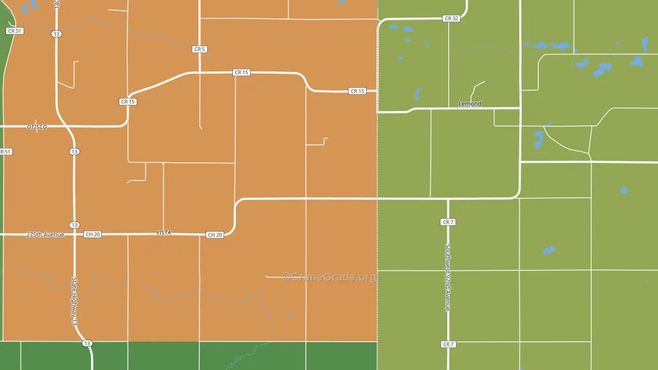 Vista, MN Map of Burglary Rates