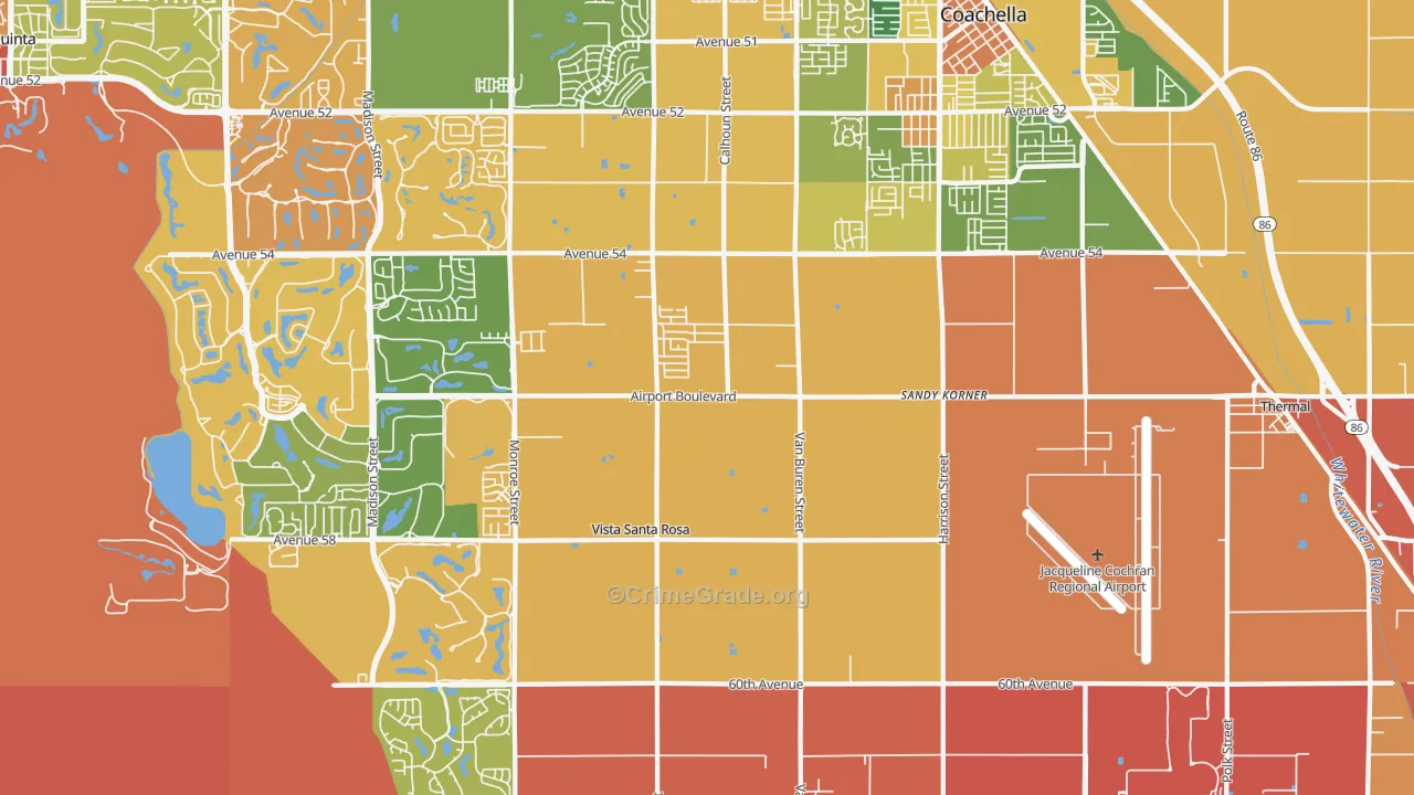 Vista Santa Rosa, CA Map of Burglary Rates