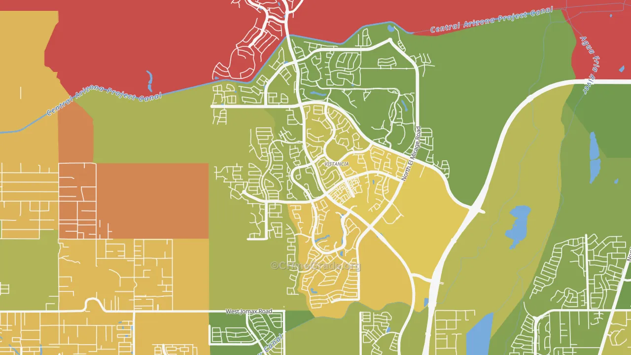 Vistancia, Peoria, AZ Map of Burglary Rates