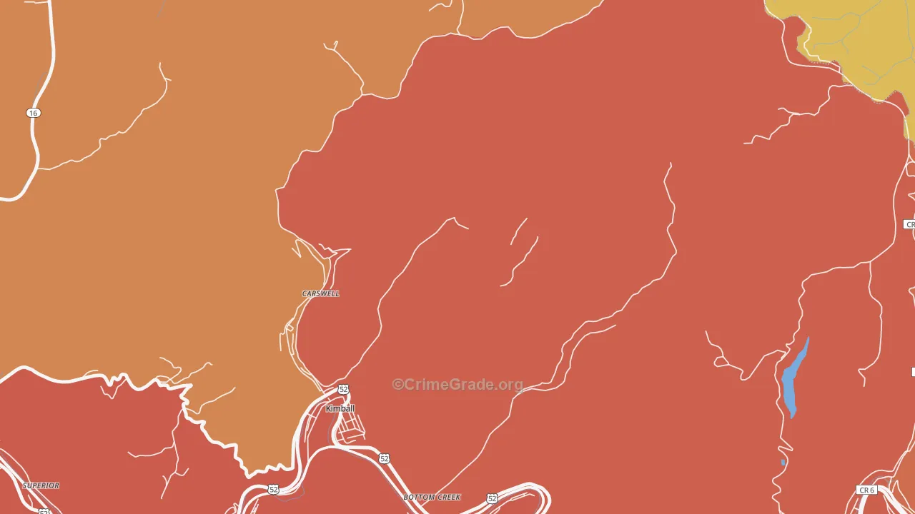 Vivian, WV Map of Burglary Rates