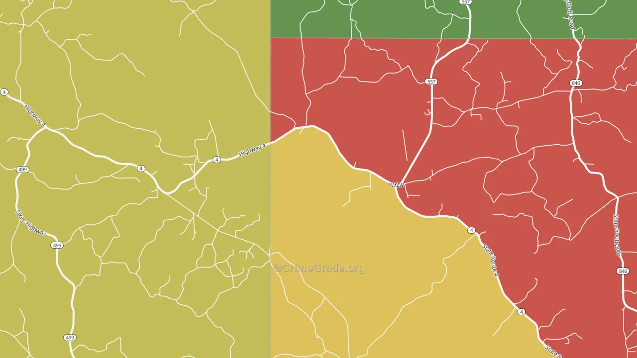 Vixen, LA Map of Burglary Rates
