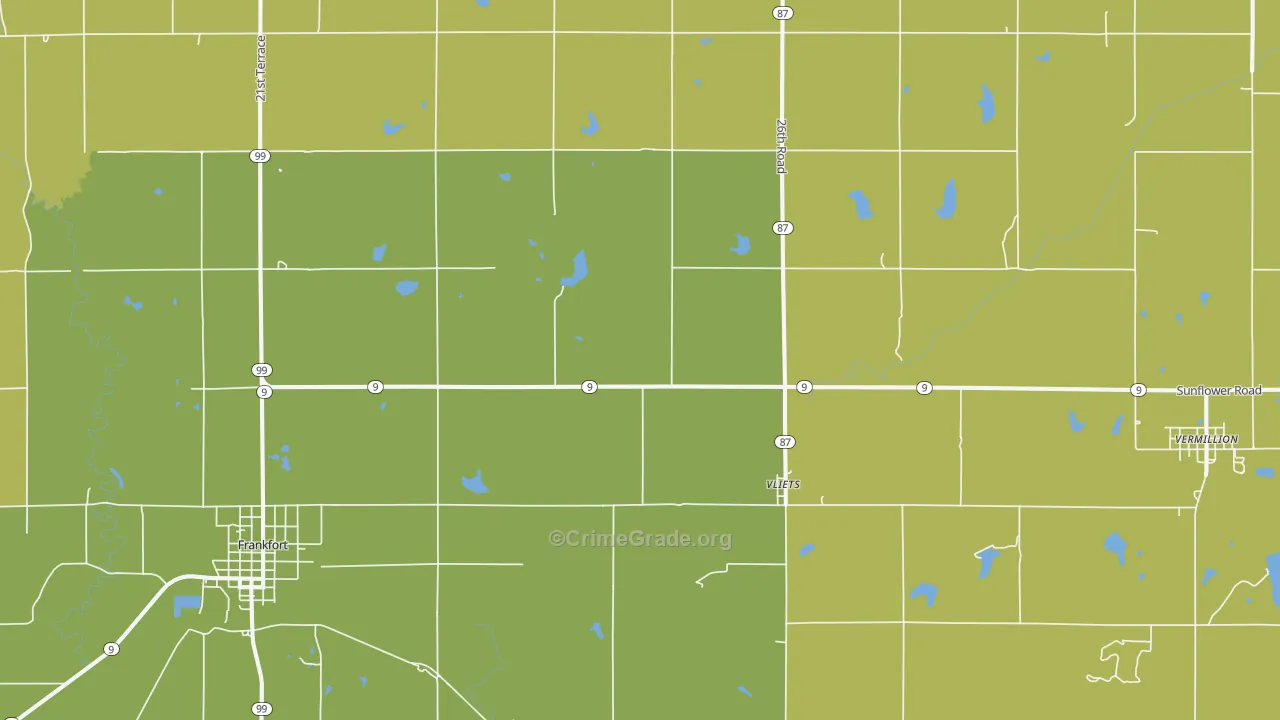 Vliets, KS Map of Burglary Rates
