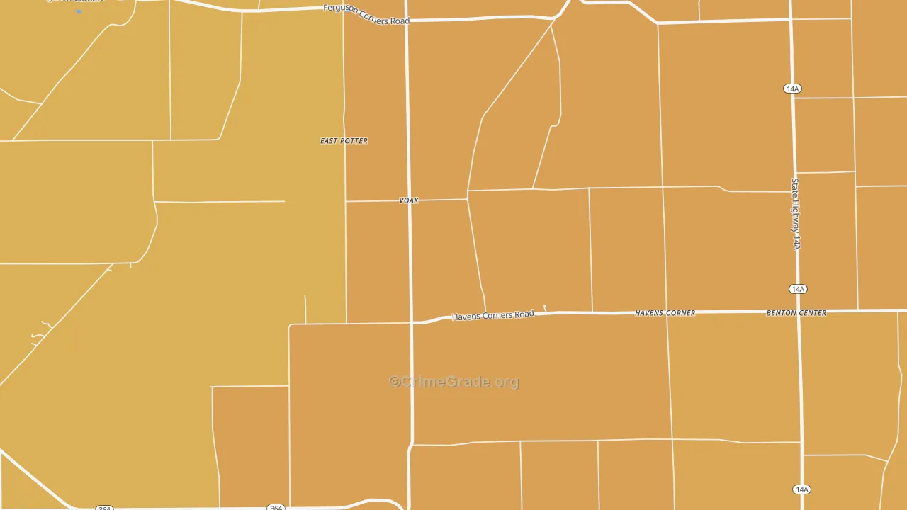 Voak, NY Map of Burglary Rates