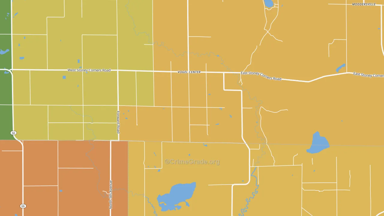 Vogel Center, MI Map of Burglary Rates