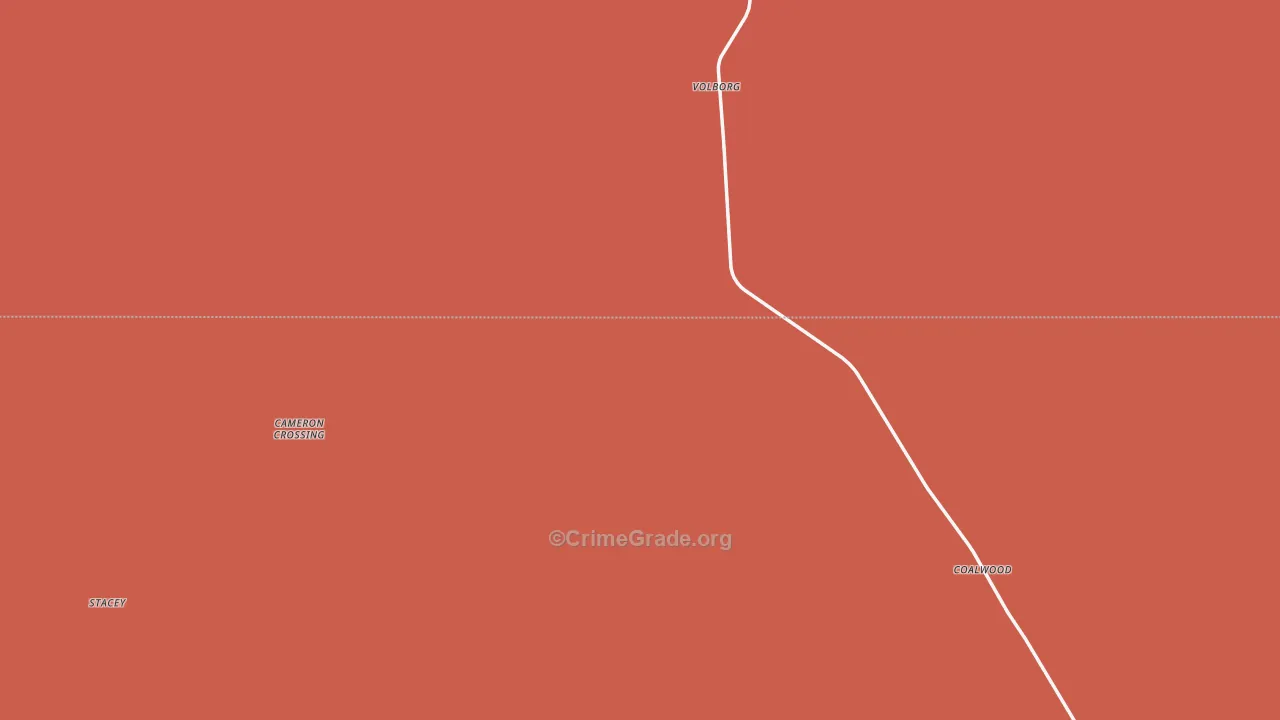 Volborg, MT Map of Burglary Rates