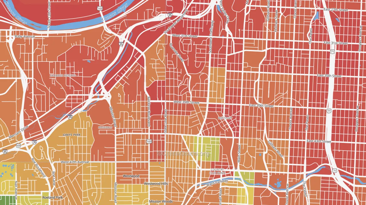 Volker, Kansas City, MO Map of Burglary Rates