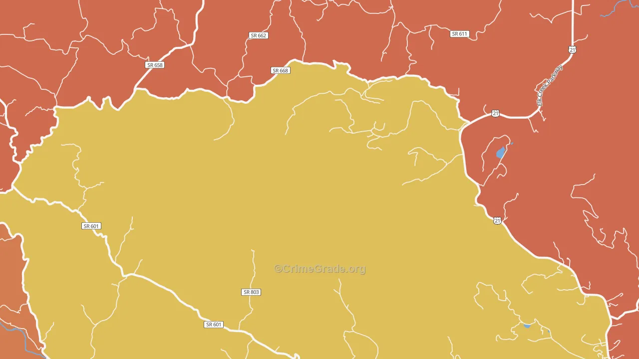 Volney, VA Map of Burglary Rates