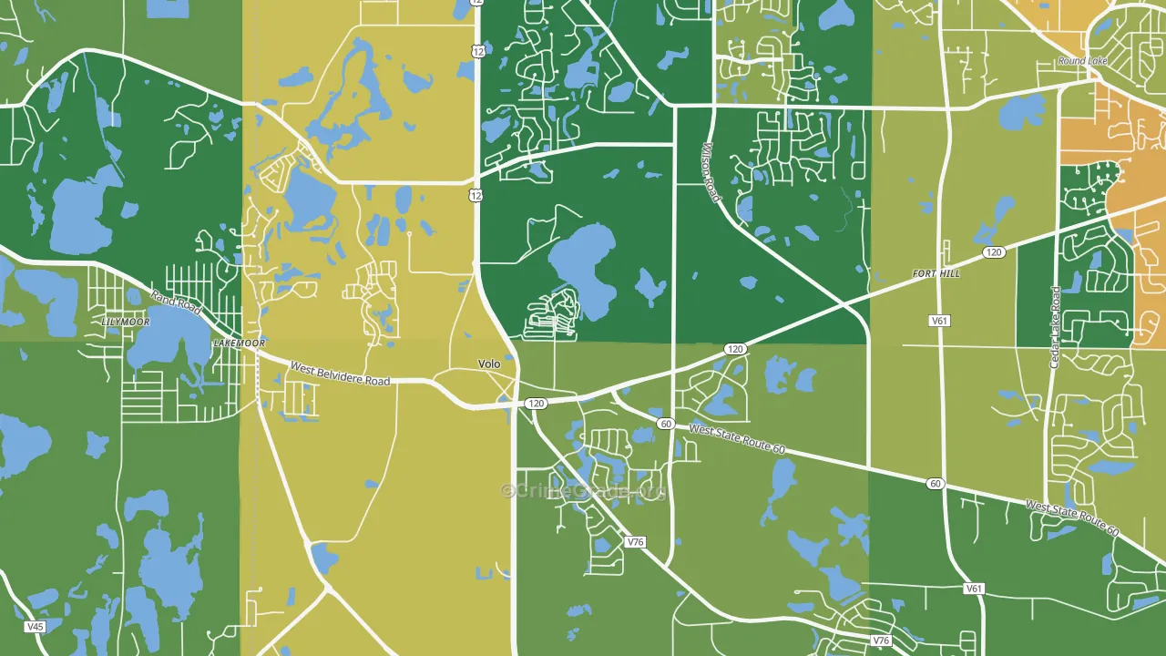 Volo, IL Map of Burglary Rates