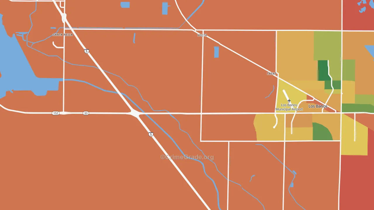 Volta, CA Map of Burglary Rates