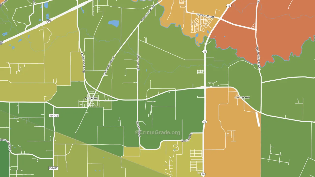 Von Ormy, TX Map of Burglary Rates