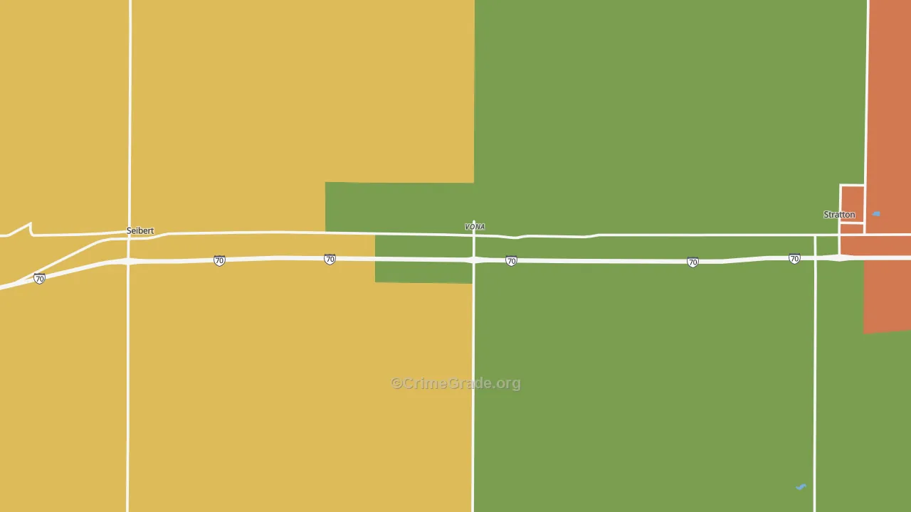 Vona, CO Map of Burglary Rates