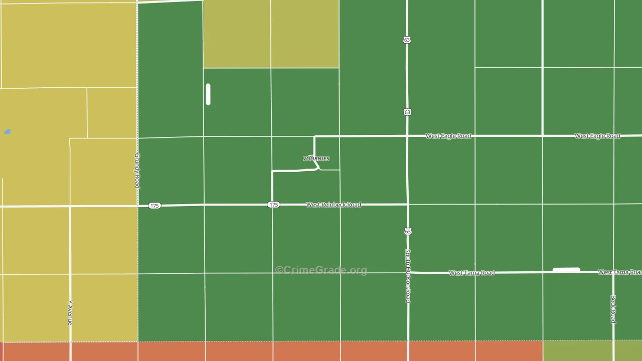 Voorhies, IA Map of Burglary Rates