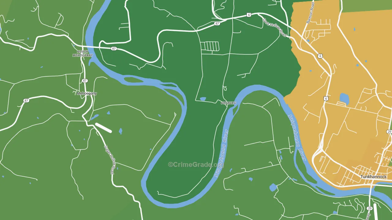 Vosburg, PA Map of Burglary Rates