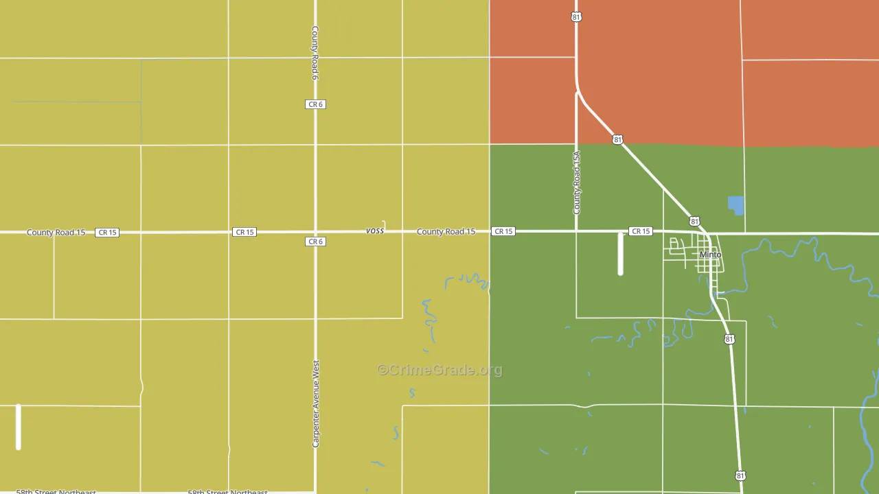 Voss, ND Map of Burglary Rates