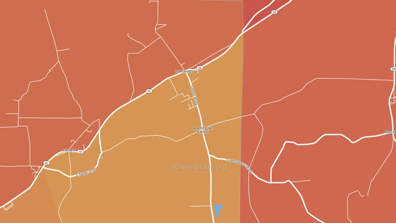 Vowinckel, PA Map of Burglary Rates