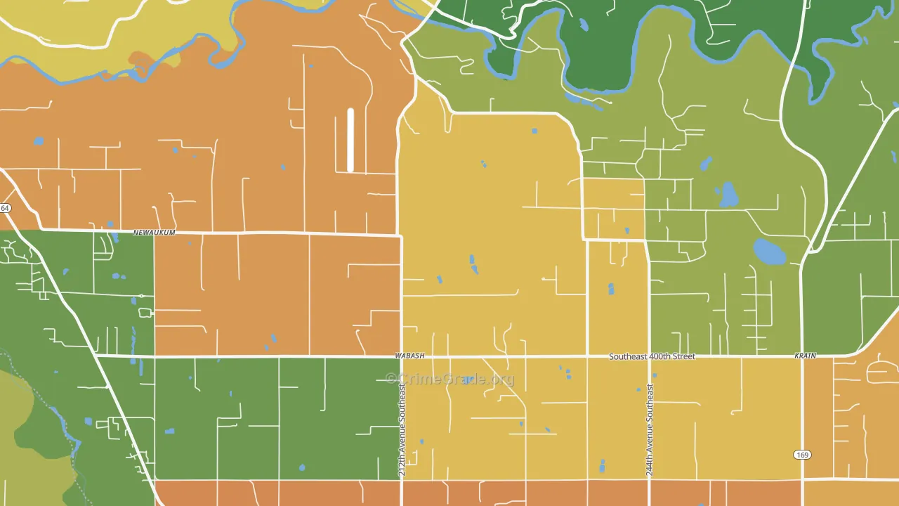 Wabash, WA Map of Burglary Rates