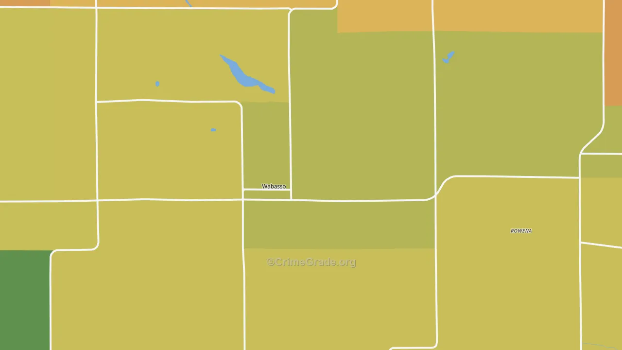Wabasso, MN Map of Burglary Rates