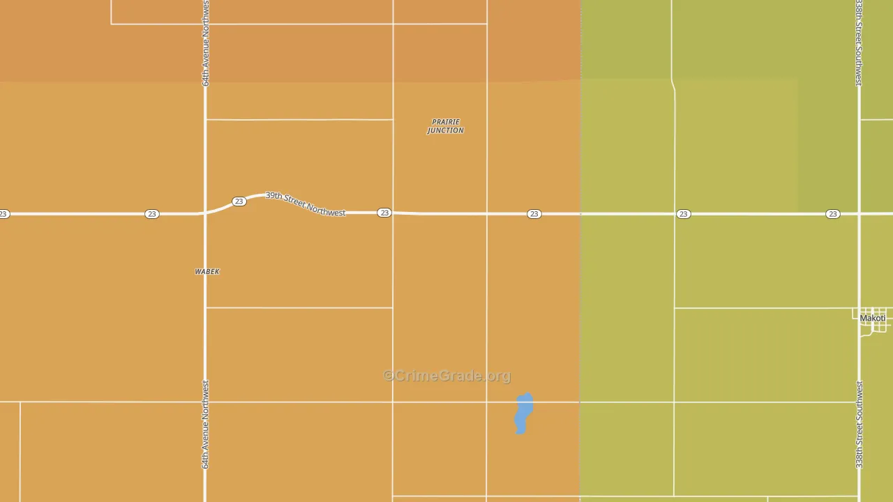 Wabek, ND Map of Burglary Rates
