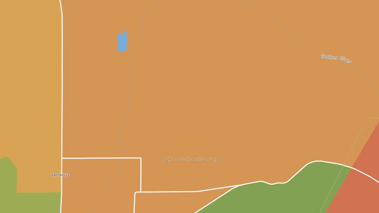 Wabuska, NV Map of Burglary Rates
