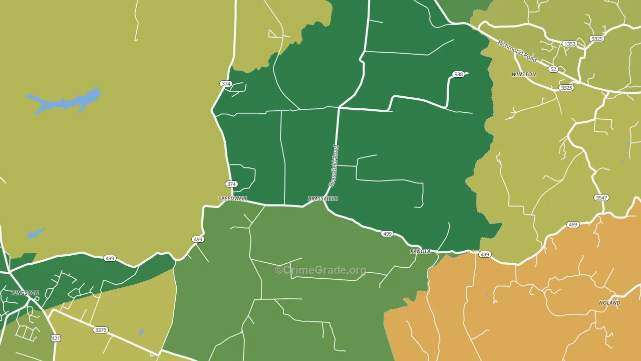 Waco, KY Map of Burglary Rates